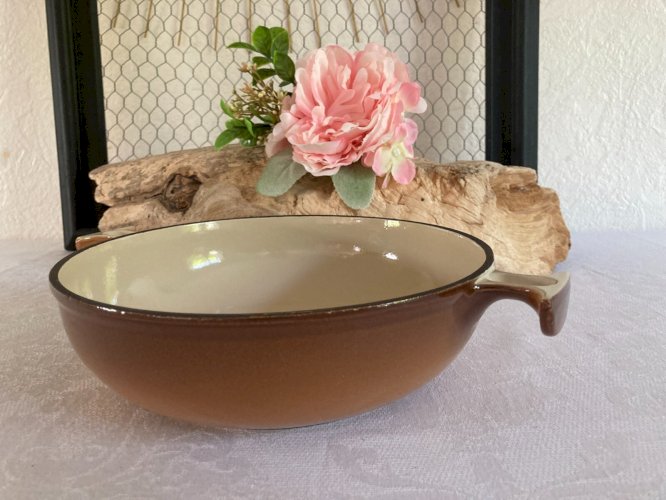 525⚜️ Ancien Plat Rond Le Creuset Fonte Émaillée  Diamètre 20 Cm Made In France