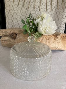 525⚜️ Vintage Glass Cheese Bell Diameter 14 Cm