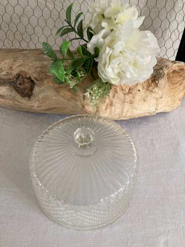 525⚜️ Ancienne Cloche à Fromages en Verre Diamètre 14 Cm Vintage