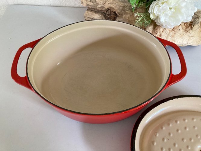 525⚜️ Ancienne Marmite, Cocotte, Faitout en Fonte Émaillée Fontignac Long 29 Cm