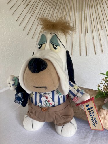 525⚜️ Ancienne Peluche Doudou Vintage Droopy Le Chien Applause Hauteur 30 Cm