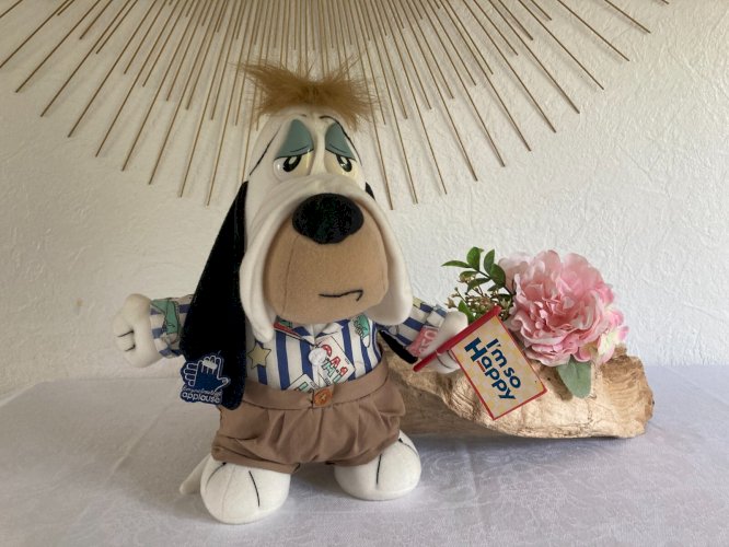 525⚜️ Ancienne Peluche Doudou Vintage Droopy Le Chien Applause Hauteur 30 Cm