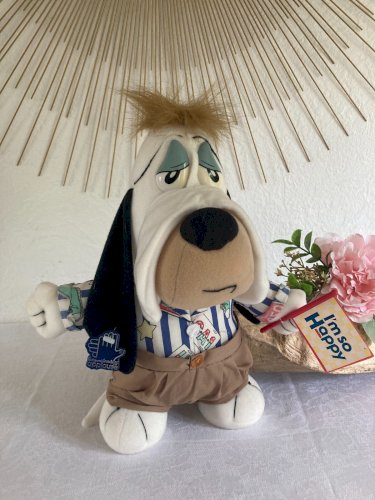 525⚜️ Ancienne Peluche Doudou Vintage Droopy Le Chien Applause Hauteur 30 Cm