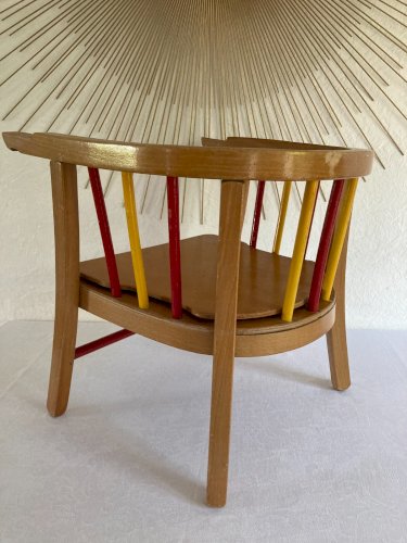 525⚜️ Ancienne Petite Chaise Enfant Baumann en Bois Percée Pour Pot Vintage