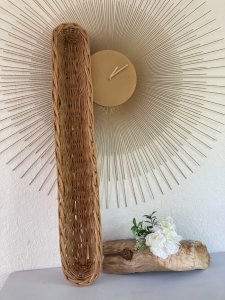 525⚜️ Large Bread Baker's Basket in Long Wicker Rattan 83 Cm