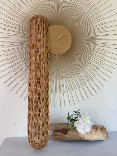 525⚜️ Décoration Grande Panière à Pain de Boulanger en Rotin Osier Long 83 Cm