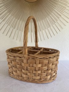 525⚜️ Oval Wicker Rattan Bottle Basket Decoration - For 6 Bottles