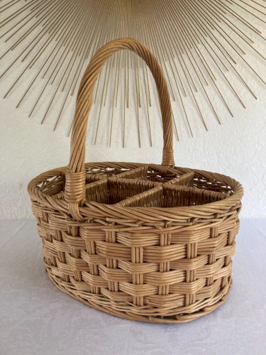 525⚜️ Décoration Panier Ovale à Bouteilles en Osier Rotin - Pour 6 Bouteilles
