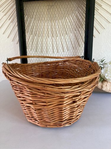 525⚜️ Décoration Panier Ovale en Osier Rotin Longueur 44 Cm