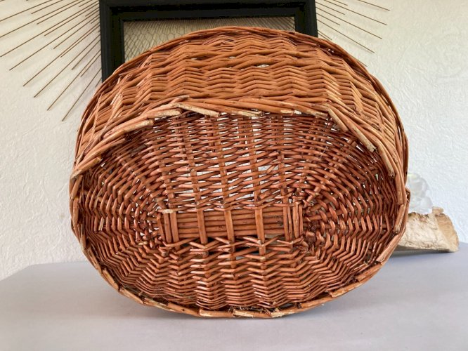 525⚜️ Décoration Panier Ovale en Osier Rotin Longueur 44 Cm