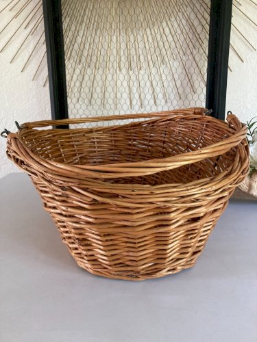 525⚜️ Décoration Panier Ovale en Osier Rotin Longueur 44 Cm