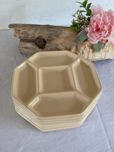 525⚜️ Ensemble 6 Assiettes à Raclette Ou Fondue Gien France Vintage Ø 22,5 Cm