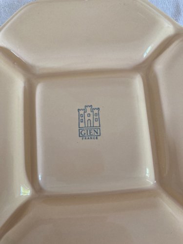 525⚜️ Ensemble 6 Assiettes à Raclette Ou Fondue Gien France Vintage Ø 22,5 Cm