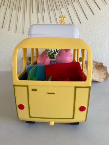 525⚜️ Jouet La Famille Peppa Pig Le Camping Car Jaune et 4 Personnages