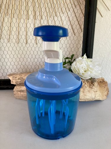 525⚜️ Ustensile Cuisine Batteur Manuel Bleu Tupperware Speedy-Chef 1.35 Litres