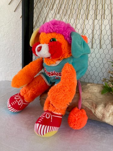 525⚜️Ancienne Peluche Doudou Popples Sports Basket Ball Dunker Vintage