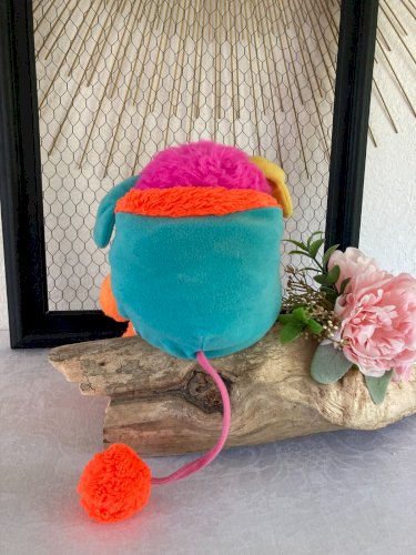 525⚜️Ancienne Peluche Doudou Popples Sports Basket Ball Dunker Vintage