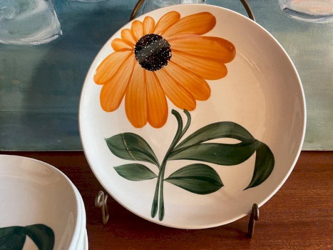 6 + 3 assiettes à dessert Marguerite Gien vintage