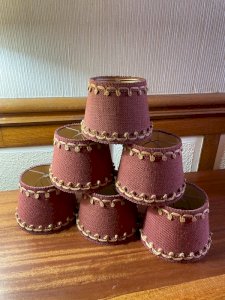 6 abats jours en jute vintage