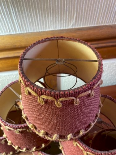 6 abats jours en jute vintage