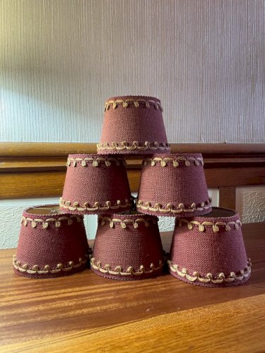 6 abats jours en jute vintage