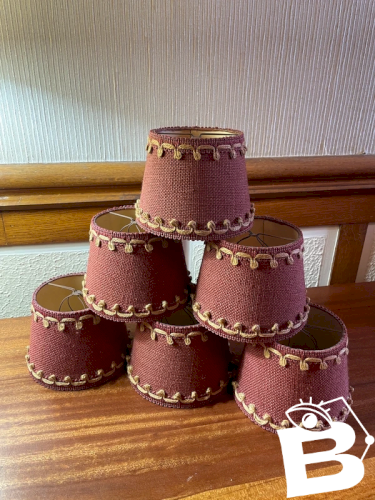 6 abats jours en jute vintage