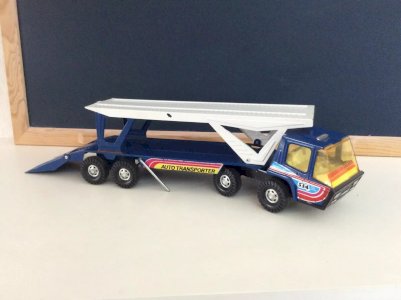 6⚜️ Vintage Bronco USA Metal Auto Transporter Truck