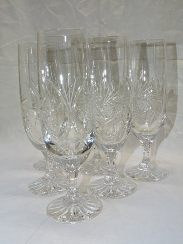-6 ANCIENNES FLUTES A CHAMPAGNE EN CRISTAL de BOHEME VITRINE déco TABLE FETES  D