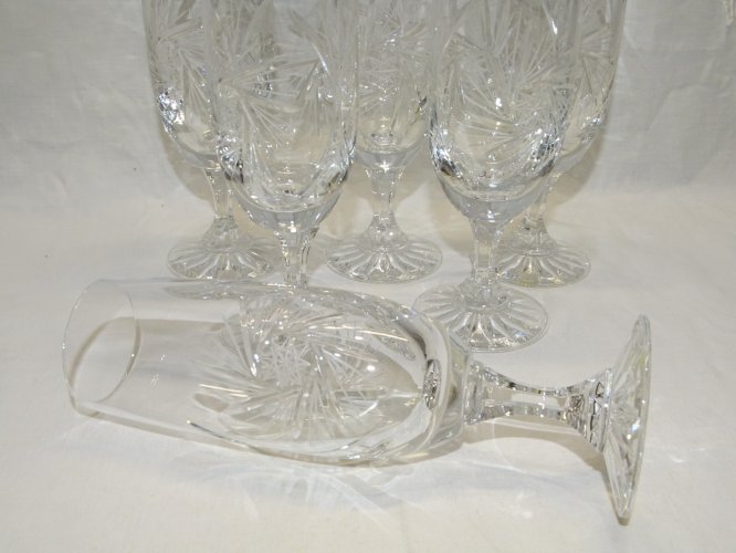 -6 ANCIENNES FLUTES A CHAMPAGNE EN CRISTAL de BOHEME VITRINE déco TABLE FETES  D