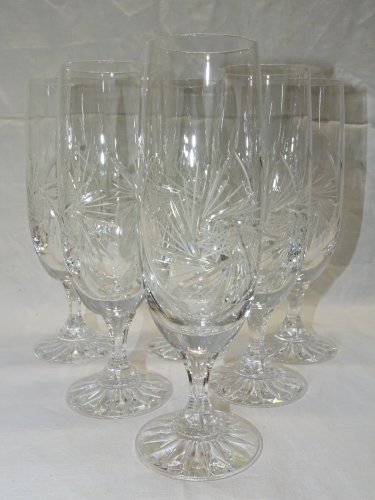 -6 ANCIENNES FLUTES A CHAMPAGNE EN CRISTAL de BOHEME VITRINE déco TABLE FETES  D