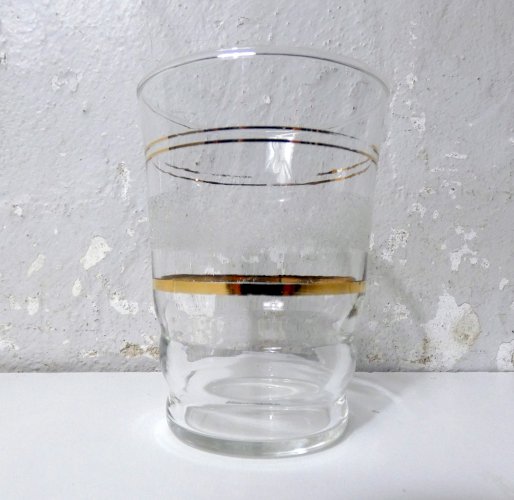 6 anciens verres granités blancs vintage