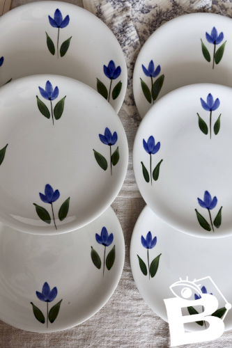 6 assiettes à desert antiques modèle Françoise – Sarreguemines Digoin
