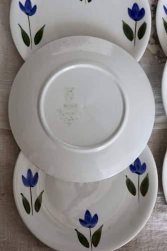 6 assiettes à desert antiques modèle Françoise – Sarreguemines Digoin