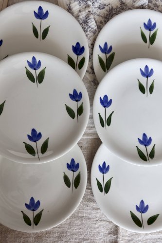 6 assiettes à desert antiques modèle Françoise – Sarreguemines Digoin