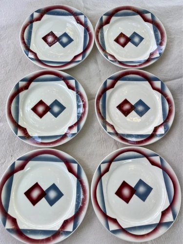 6 assiettes à dessert Badonviller modèle Sumatra