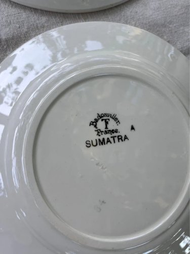 6 assiettes à dessert Badonviller modèle Sumatra