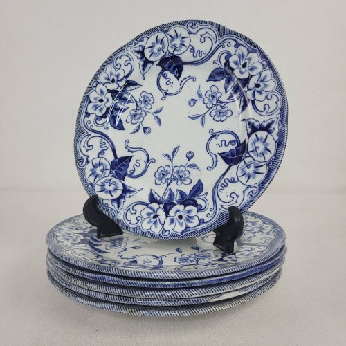 6 assiettes à dessert Creil & Montereau Flora