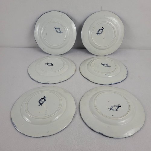 6 assiettes à dessert Creil & Montereau Flora