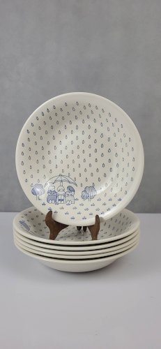 6 assiettes à dessert en faïence de Sarreguemines