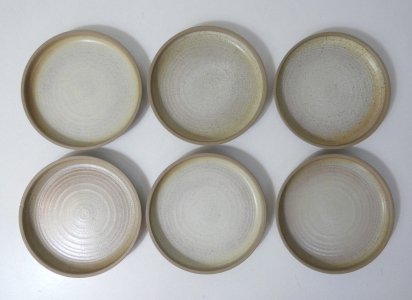 6 vintage stoneware dessert plates