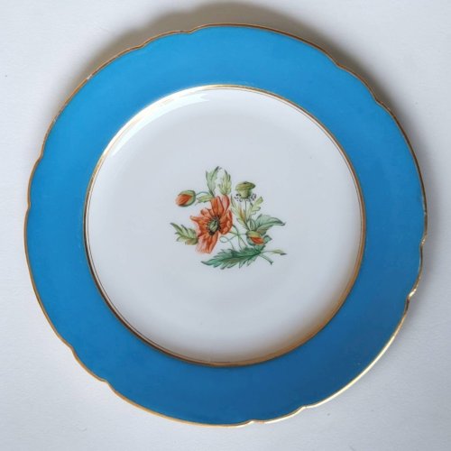6 assiettes à dessert en porcelaine Vieux Paris XIXème