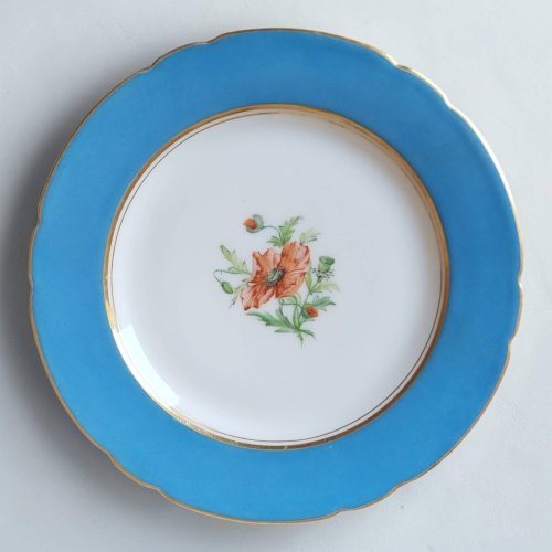 6 assiettes à dessert en porcelaine Vieux Paris XIXème