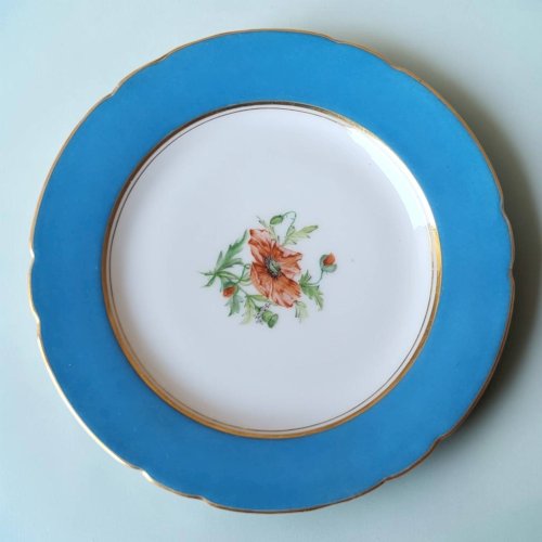 6 assiettes à dessert en porcelaine Vieux Paris XIXème