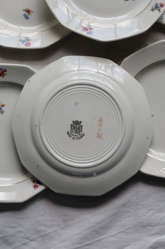 6 assiettes à dessert fleuries vintage faïence St Amand St Amandinoise