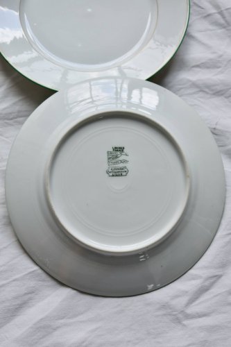 6 assiettes à dessert monogrammées porcelaine de Limoges