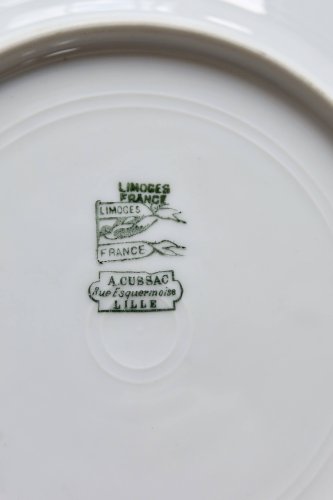 6 assiettes à dessert monogrammées porcelaine de Limoges