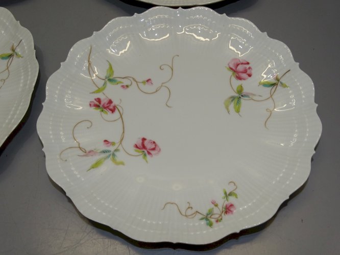 -6 ASSIETTES A DESSERT  PORCELAINE DE LIMOGES GIRAUD déco TABLE de FETES   D