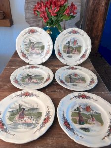 6 dessert plates Sarreguemines Obernai