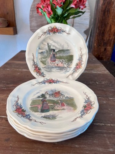 6 assiettes à dessert Sarreguemines Obernai