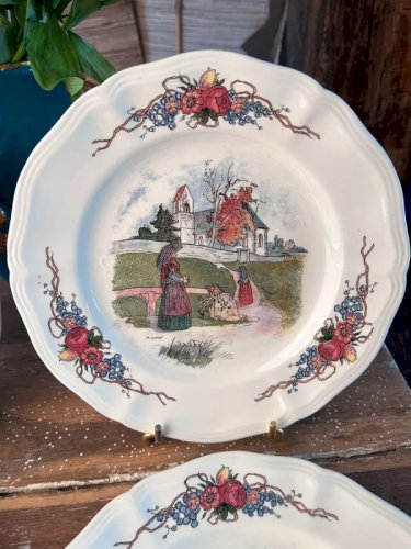 6 assiettes à dessert Sarreguemines Obernai